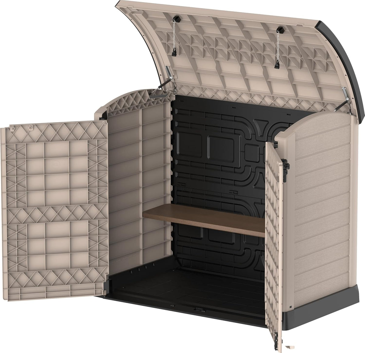 Duramax StoreAway 1200L Plastic Garden Shed/ Flat Lid, Outdoor Storage Shed, Wheelie Bin Hideaways, Wheelie bin box, Durable Construction, Ideal fo...