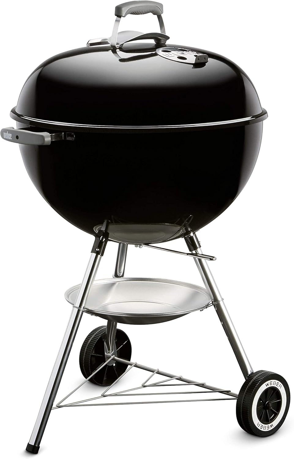 Weber Classic Kettle barbecue au charbon de bois, surface de cuisson Ø 57cm, barbecue avec couvercle et cuve en acier emaillé, thermomètre intégré...