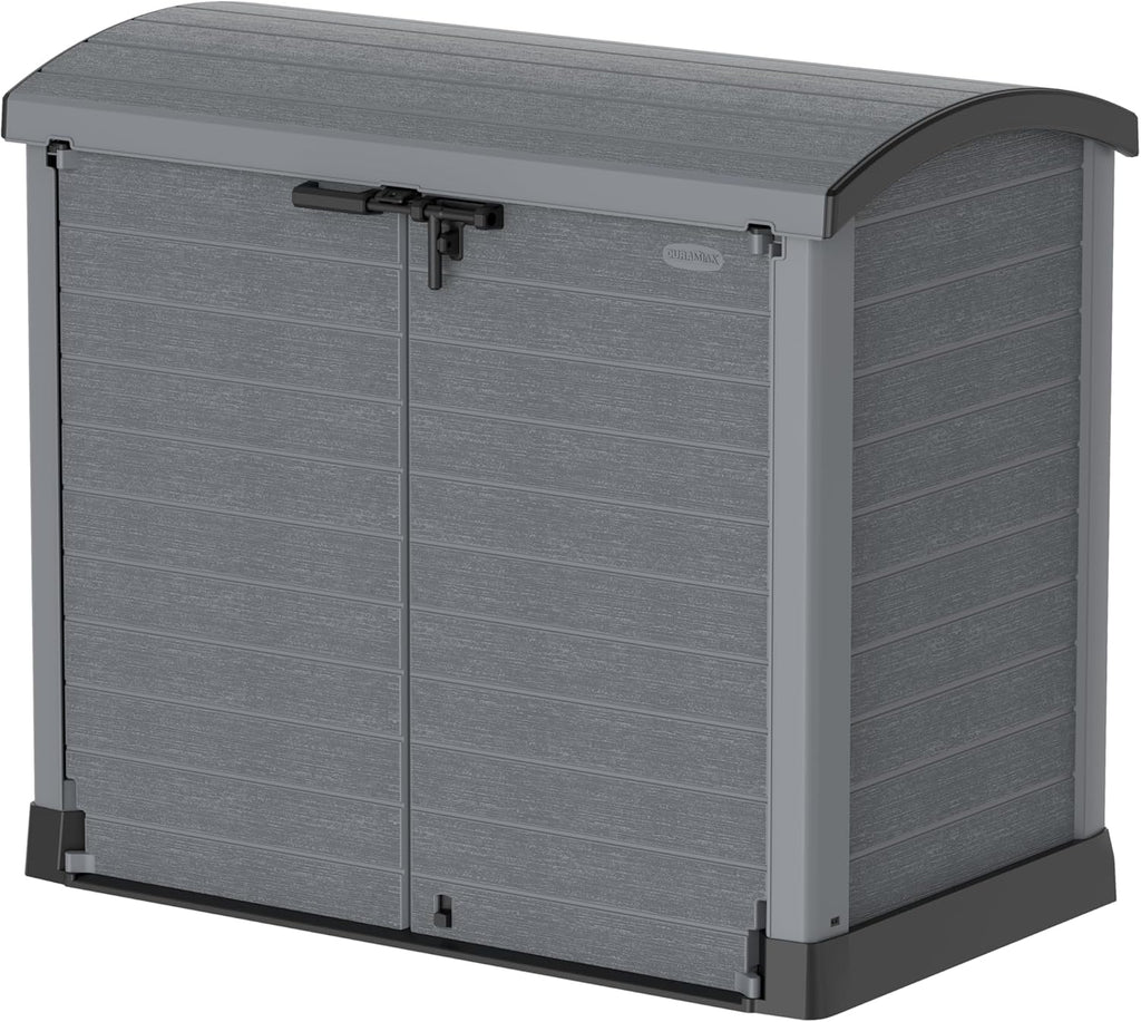 Duramax StoreAway 1200L Plastic Garden Shed/ Flat Lid, Outdoor Storage Shed, Wheelie Bin Hideaways, Wheelie bin box, Durable Construction, Ideal fo...