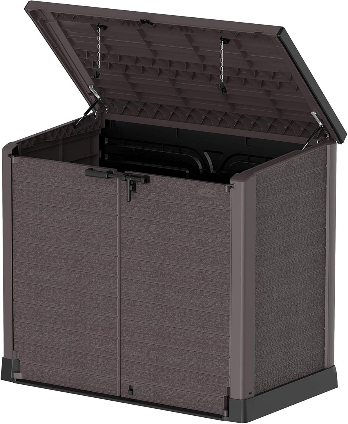 Duramax StoreAway 1200L Plastic Garden Shed/ Flat Lid, Outdoor Storage Shed, Wheelie Bin Hideaways, Wheelie bin box, Durable Construction, Ideal fo...