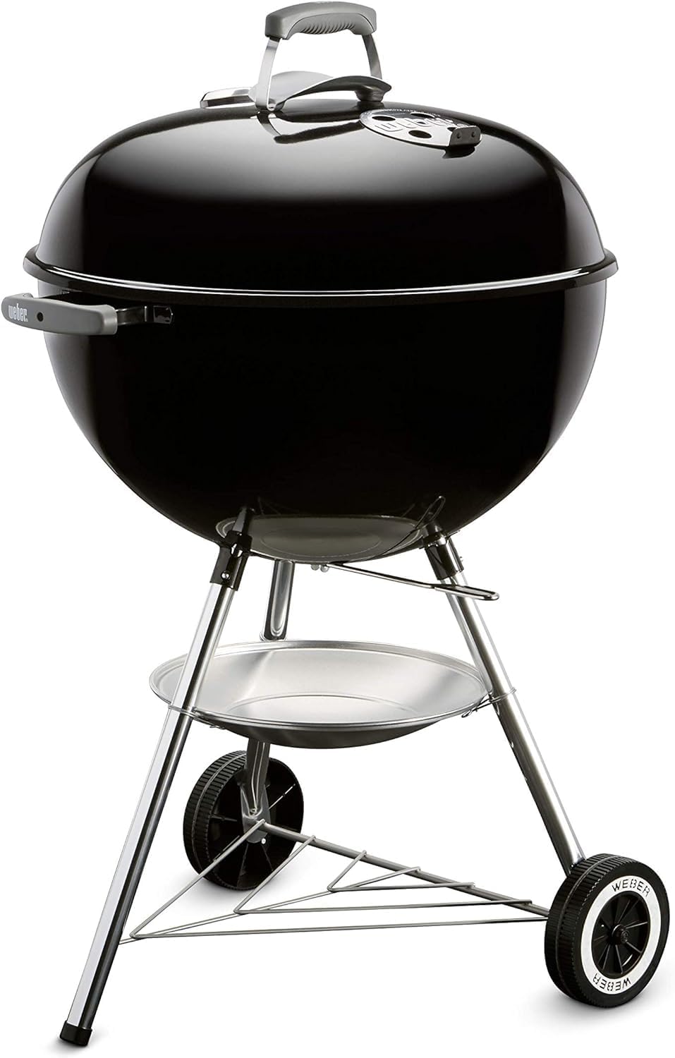 Weber Classic Kettle barbecue au charbon de bois, surface de cuisson Ø 57cm, barbecue avec couvercle et cuve en acier emaillé, thermomètre intégré...