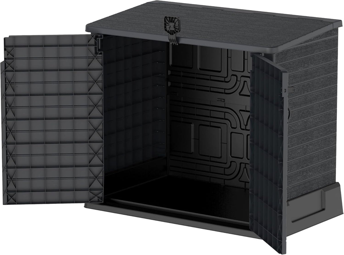 Duramax StoreAway 1200L Plastic Garden Shed/ Flat Lid, Outdoor Storage Shed, Wheelie Bin Hideaways, Wheelie bin box, Durable Construction, Ideal fo...
