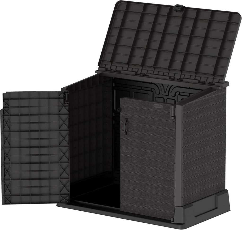 Duramax StoreAway 1200L Plastic Garden Shed/ Flat Lid, Outdoor Storage Shed, Wheelie Bin Hideaways, Wheelie bin box, Durable Construction, Ideal fo...