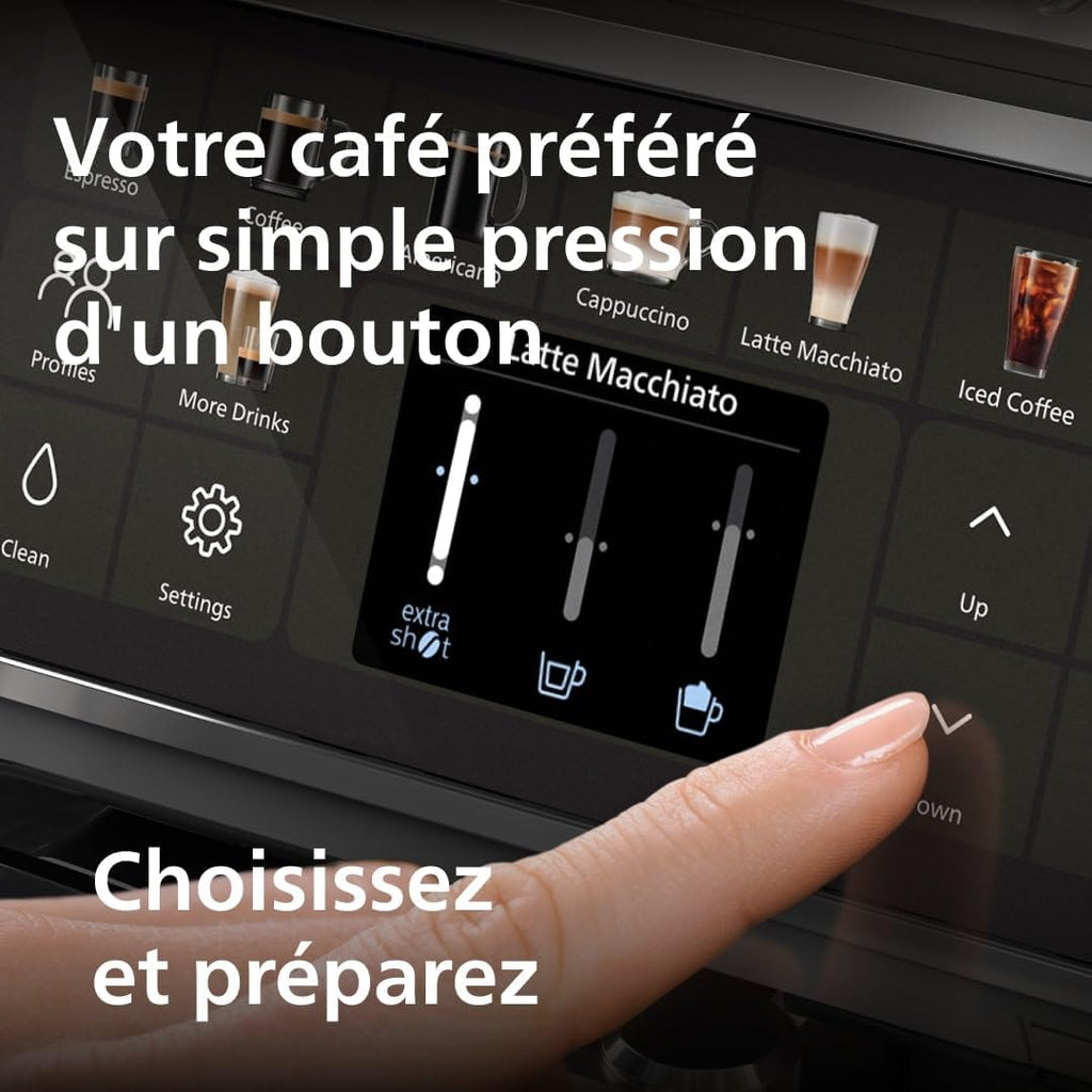 Philips Série 5400 Machine Expresso - Café à Grain - LatteGo Mousseur à Lait, 12 Spécialités de Café, Affichage Intuitif, 4 Profils Utilisateur, No...
