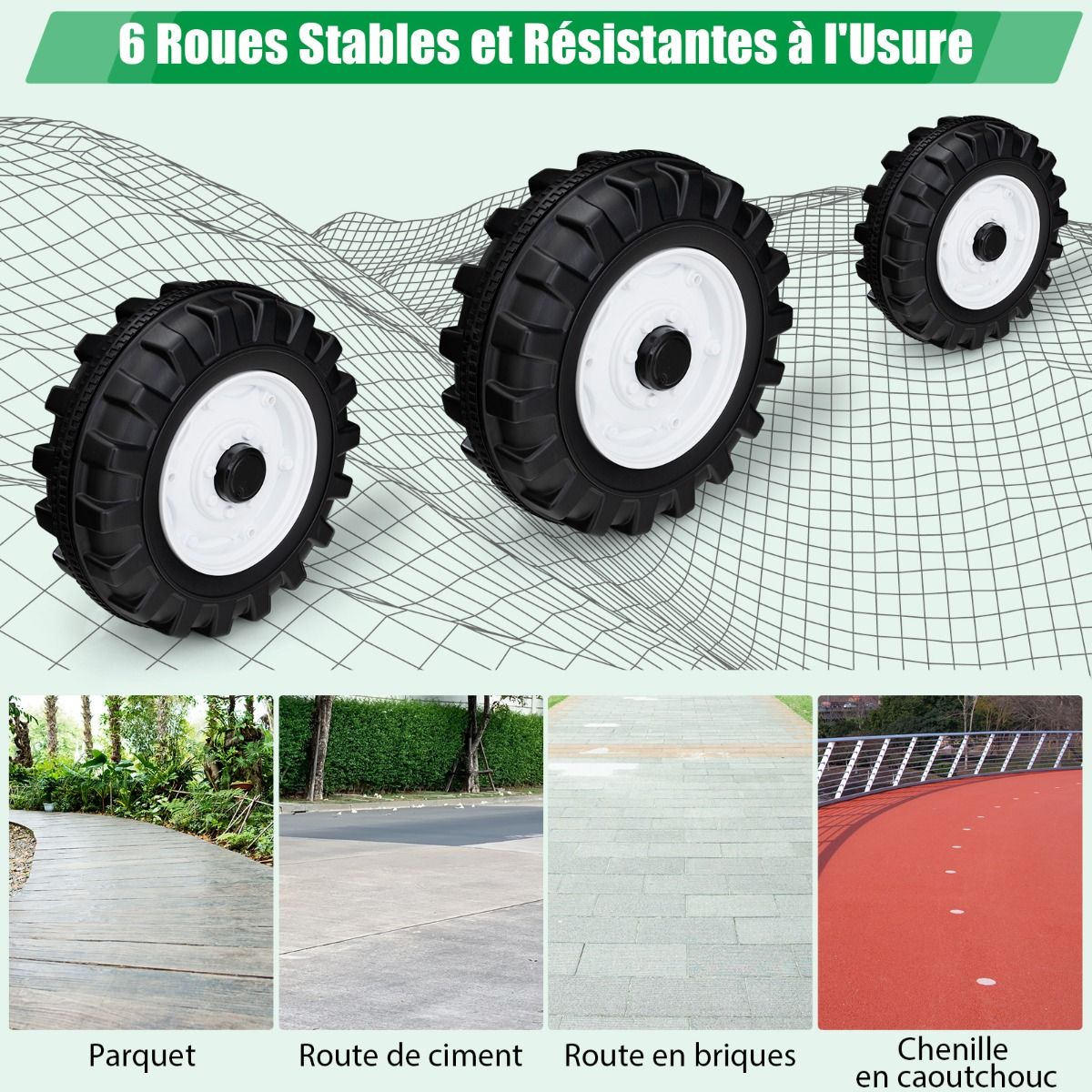 12V Tracteur Électrique Enfants avec Pelle&Remorque Amovible Véhicule Électrique à 6 Roues avec Télécommande & Musique 3-6 km/h pour 3-8 Ans Jaune/...