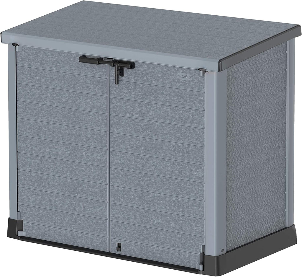 Duramax StoreAway 1200L Plastic Garden Shed/ Flat Lid, Outdoor Storage Shed, Wheelie Bin Hideaways, Wheelie bin box, Durable Construction, Ideal fo...