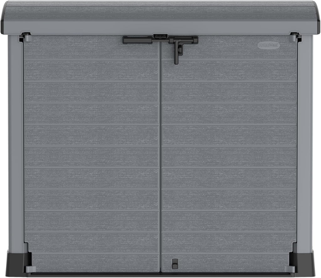 Duramax StoreAway 1200L Plastic Garden Shed/ Flat Lid, Outdoor Storage Shed, Wheelie Bin Hideaways, Wheelie bin box, Durable Construction, Ideal fo...