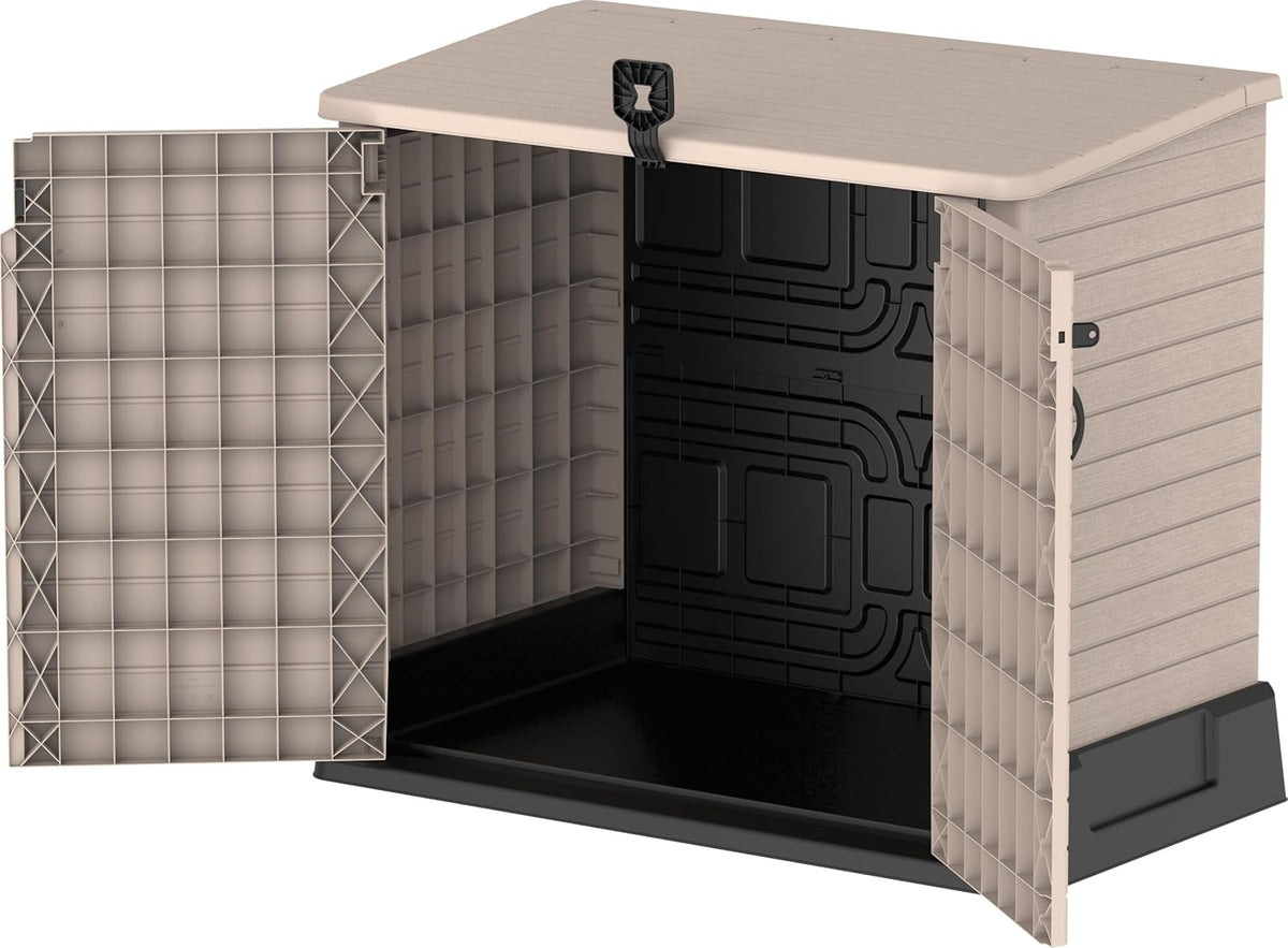 Duramax StoreAway 1200L Plastic Garden Shed/ Flat Lid, Outdoor Storage Shed, Wheelie Bin Hideaways, Wheelie bin box, Durable Construction, Ideal fo...