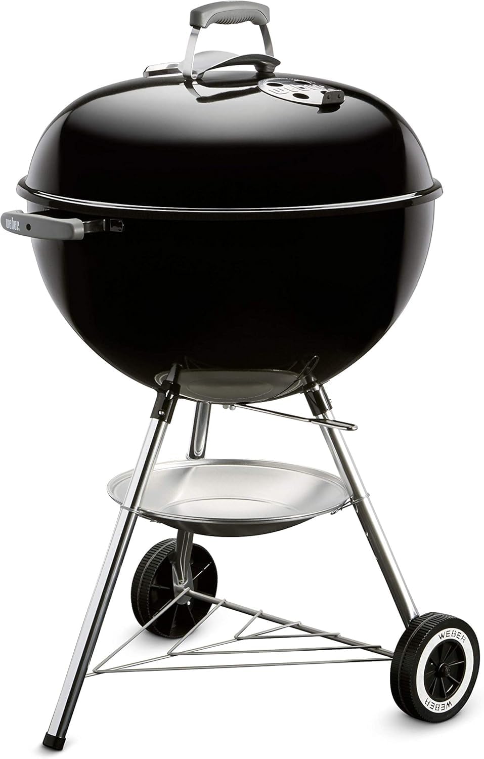 Weber Classic Kettle barbecue au charbon de bois, surface de cuisson Ø 57cm, barbecue avec couvercle et cuve en acier emaillé, thermomètre intégré...