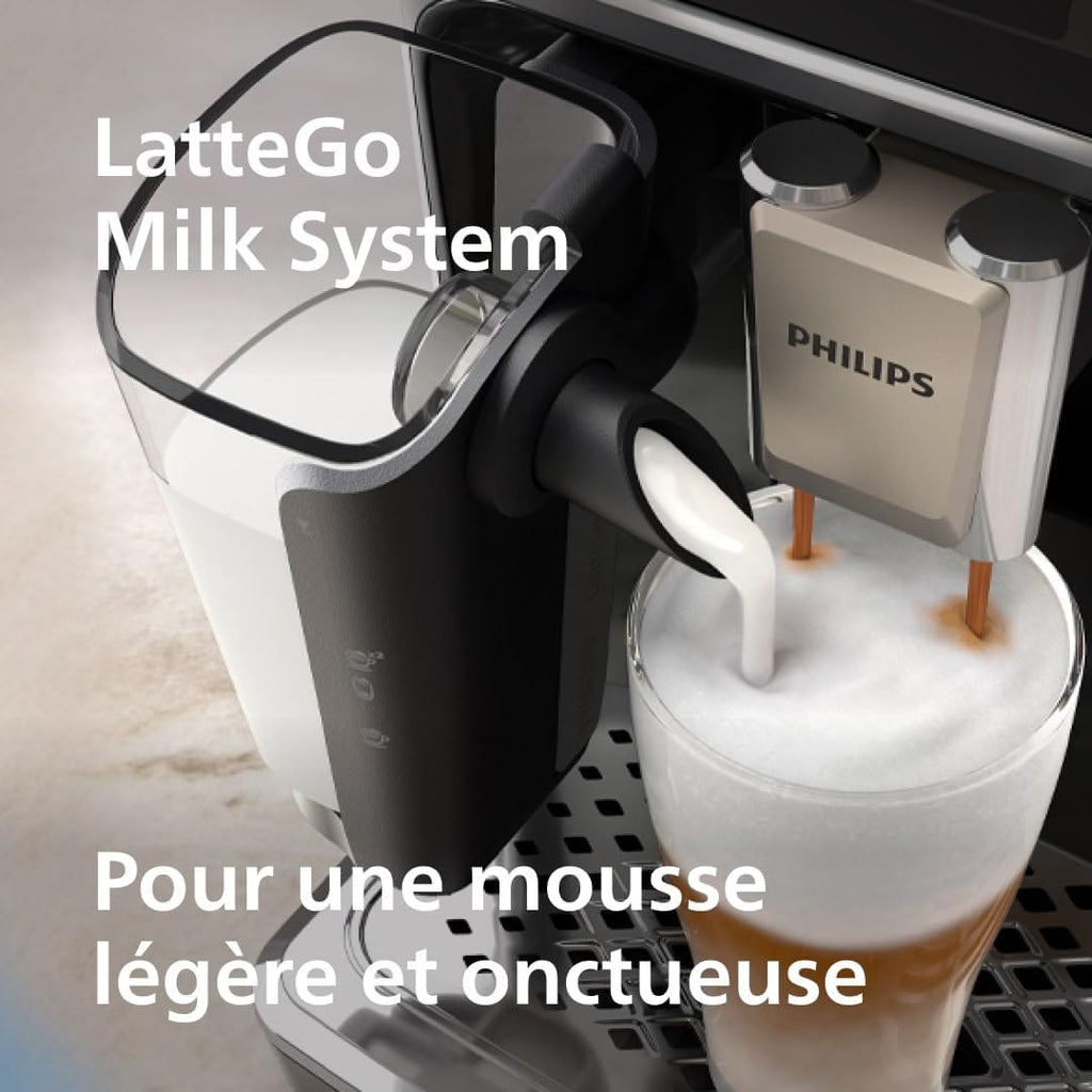 Philips Série 5400 Machine Expresso - Café à Grain - LatteGo Mousseur à Lait, 12 Spécialités de Café, Affichage Intuitif, 4 Profils Utilisateur, No...