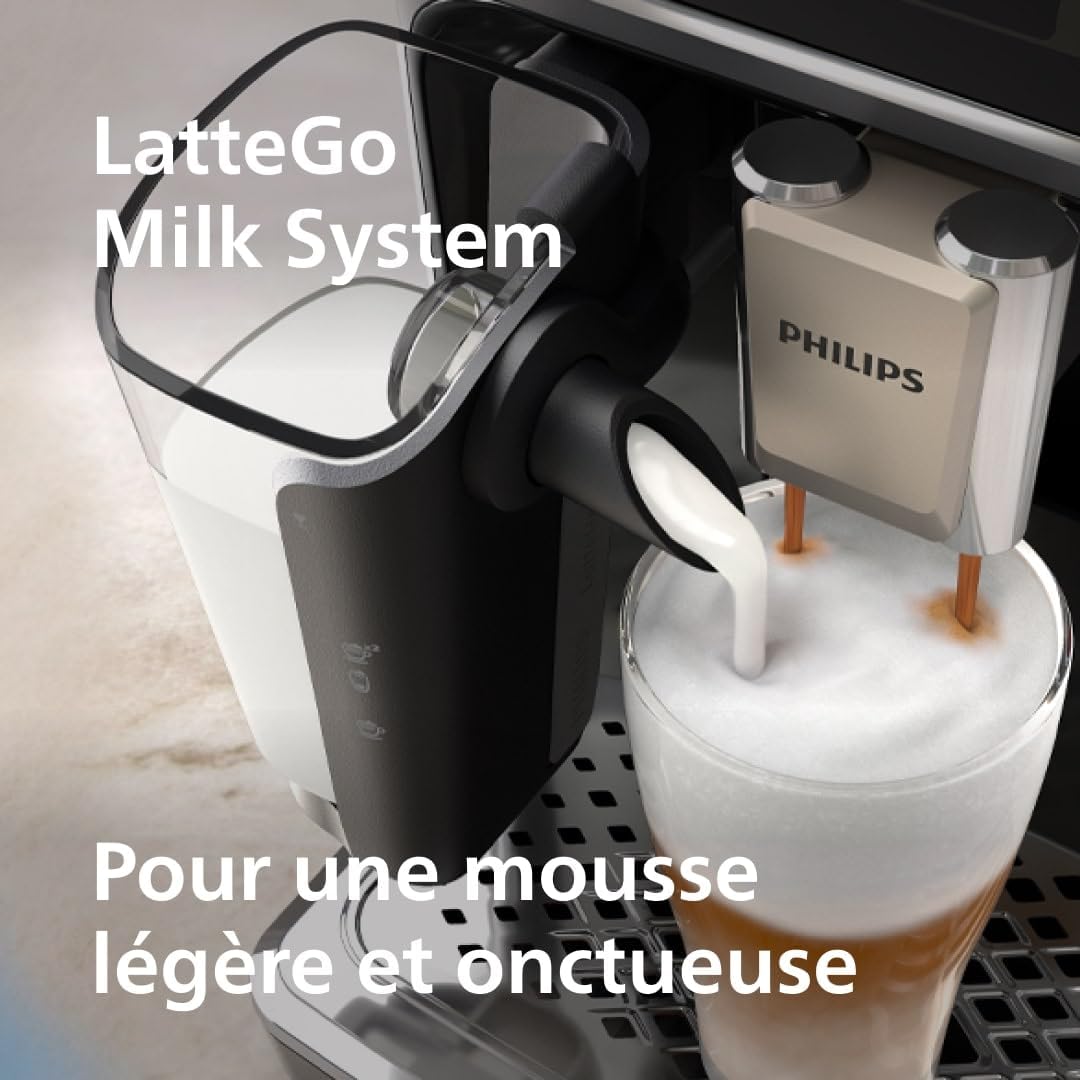 Philips Série 5400 Machine Expresso - Café à Grain - LatteGo Mousseur à Lait, 12 Spécialités de Café, Affichage Intuitif, 4 Profils Utilisateur, No...