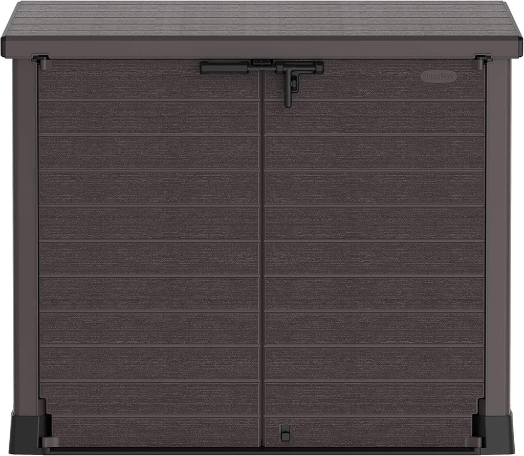 Duramax StoreAway 1200L Plastic Garden Shed/ Flat Lid, Outdoor Storage Shed, Wheelie Bin Hideaways, Wheelie bin box, Durable Construction, Ideal fo...