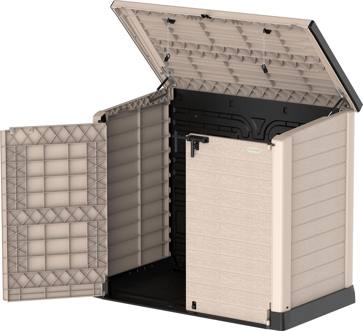 Duramax StoreAway 1200L Plastic Garden Shed/ Flat Lid, Outdoor Storage Shed, Wheelie Bin Hideaways, Wheelie bin box, Durable Construction, Ideal fo...