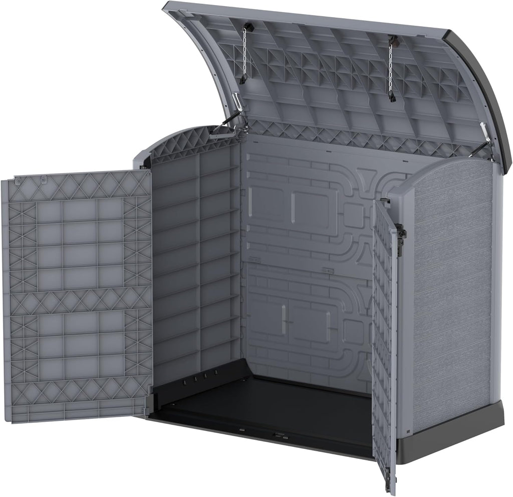 Duramax StoreAway 1200L Plastic Garden Shed/ Flat Lid, Outdoor Storage Shed, Wheelie Bin Hideaways, Wheelie bin box, Durable Construction, Ideal fo...