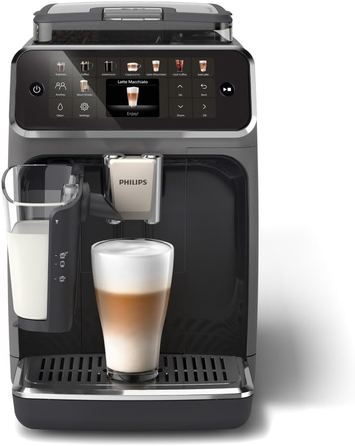 Philips Série 5400 Machine Expresso - Café à Grain - LatteGo Mousseur à Lait, 12 Spécialités de Café, Affichage Intuitif, 4 Profils Utilisateur, No...