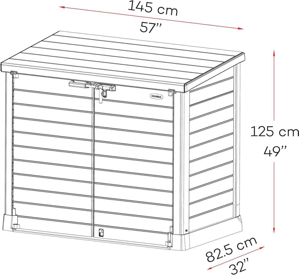 Duramax StoreAway 1200L Plastic Garden Shed/ Flat Lid, Outdoor Storage Shed, Wheelie Bin Hideaways, Wheelie bin box, Durable Construction, Ideal fo...