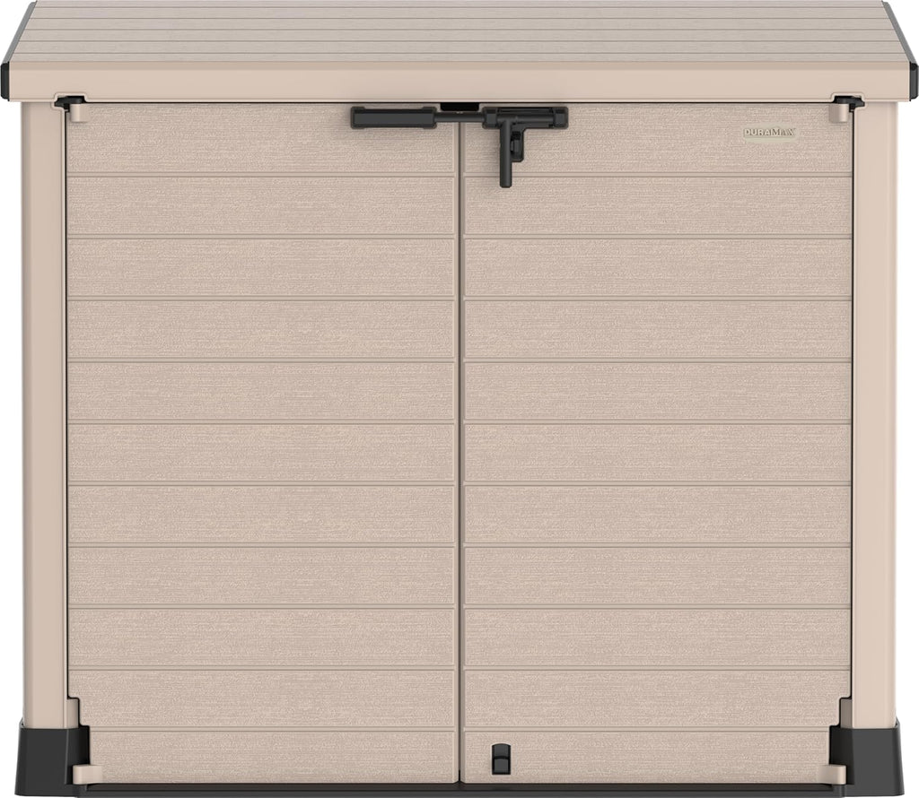 Duramax StoreAway 1200L Plastic Garden Shed/ Flat Lid, Outdoor Storage Shed, Wheelie Bin Hideaways, Wheelie bin box, Durable Construction, Ideal fo...