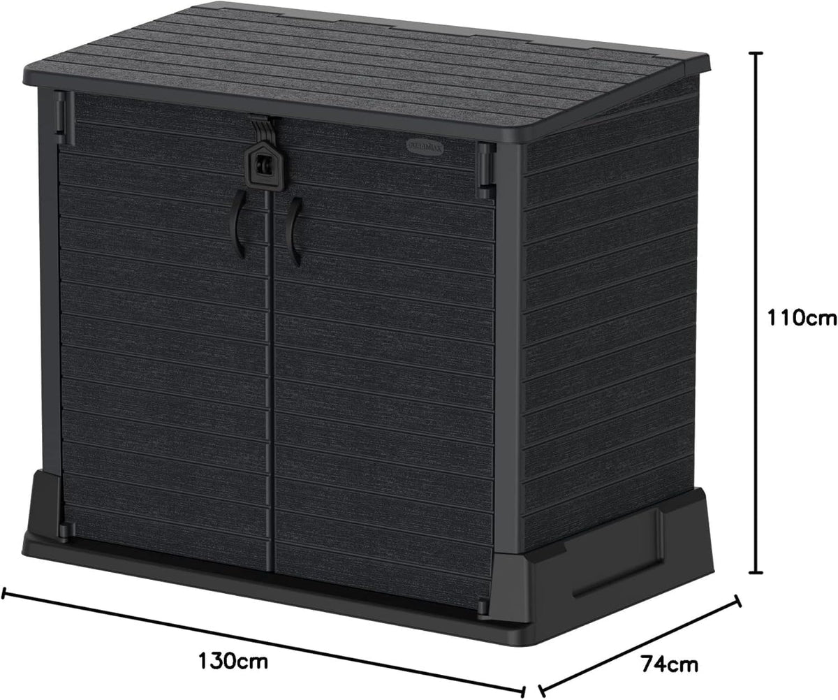 Duramax StoreAway 1200L Plastic Garden Shed/ Flat Lid, Outdoor Storage Shed, Wheelie Bin Hideaways, Wheelie bin box, Durable Construction, Ideal fo...