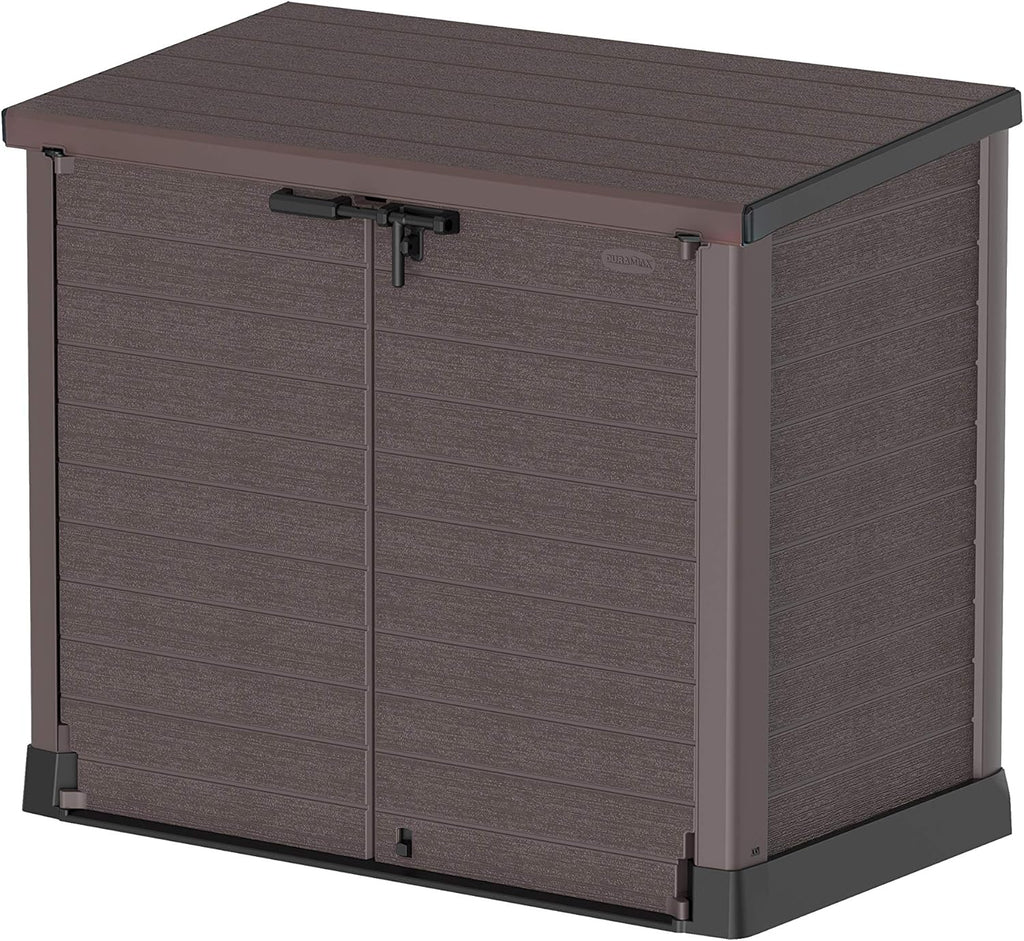 Duramax StoreAway 1200L Plastic Garden Shed/ Flat Lid, Outdoor Storage Shed, Wheelie Bin Hideaways, Wheelie bin box, Durable Construction, Ideal fo...