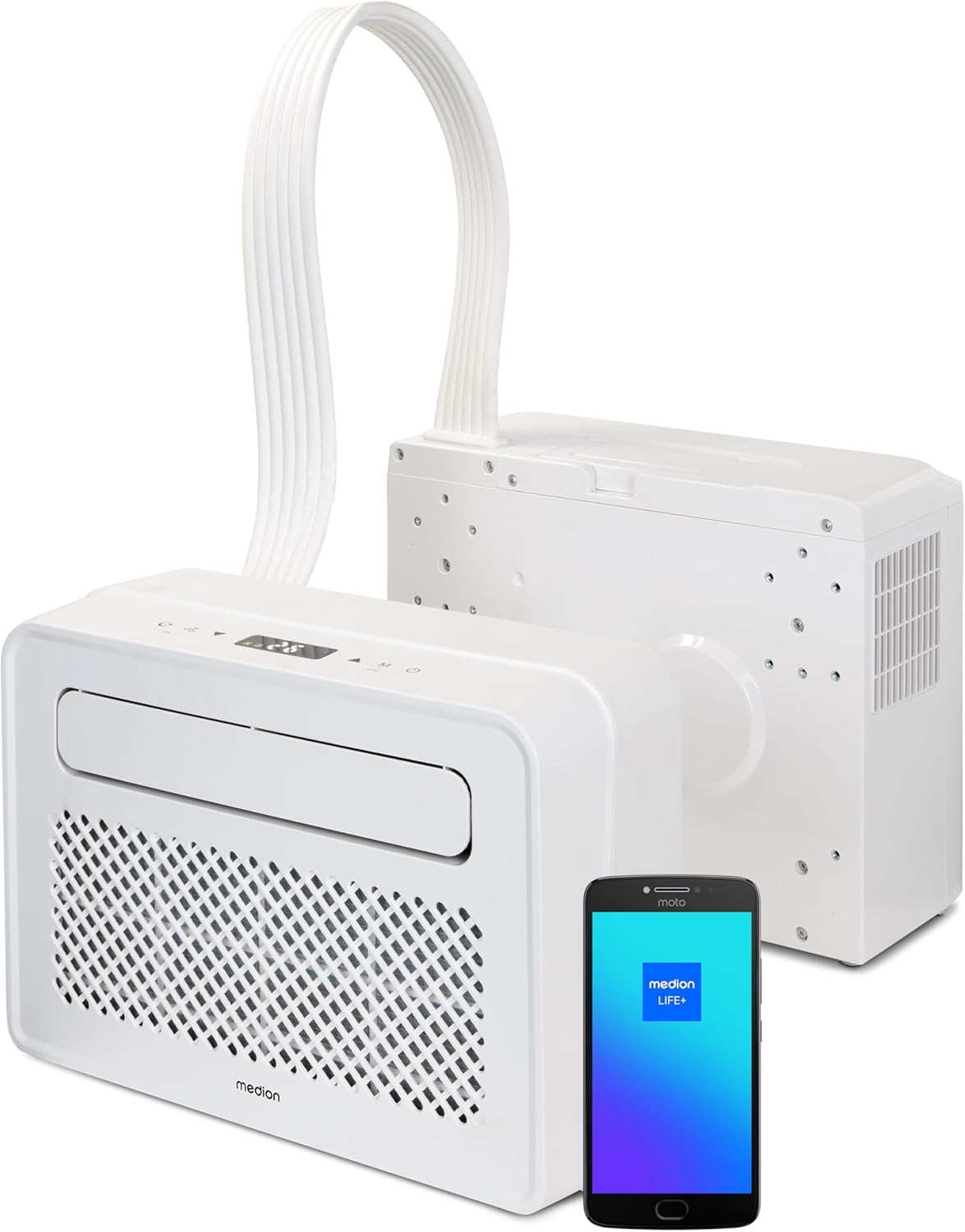 MEDION Smart Climatiseur Split P502 (5000 BTU, 3-en-1, Refroidir, Déshumidification, Ventilation, pour caravane, camping-car, kit de joint de fenêt...